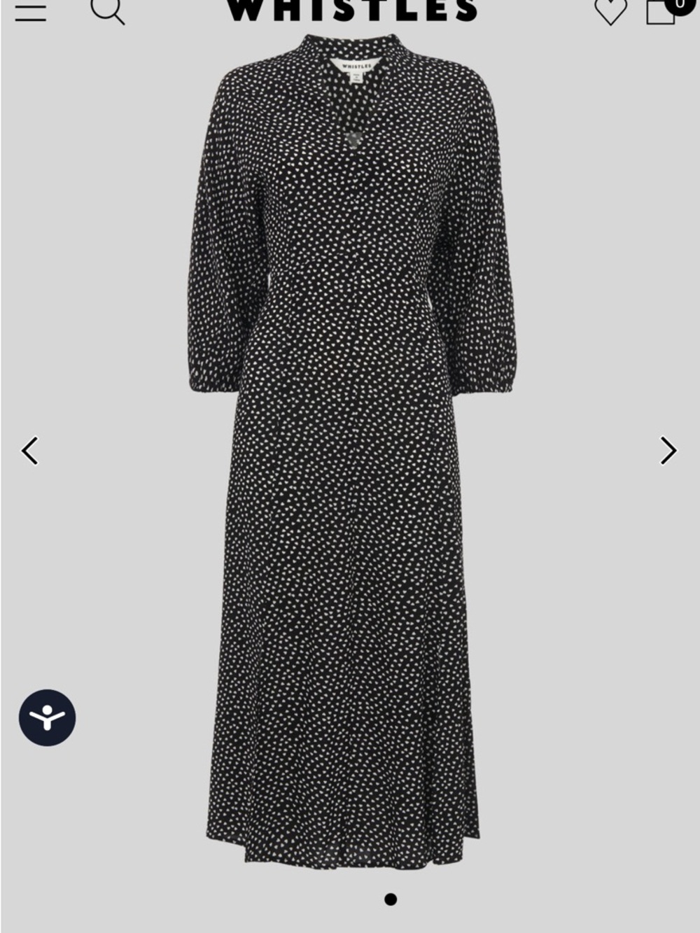 Whistles Black Polka Dot Midi Dress